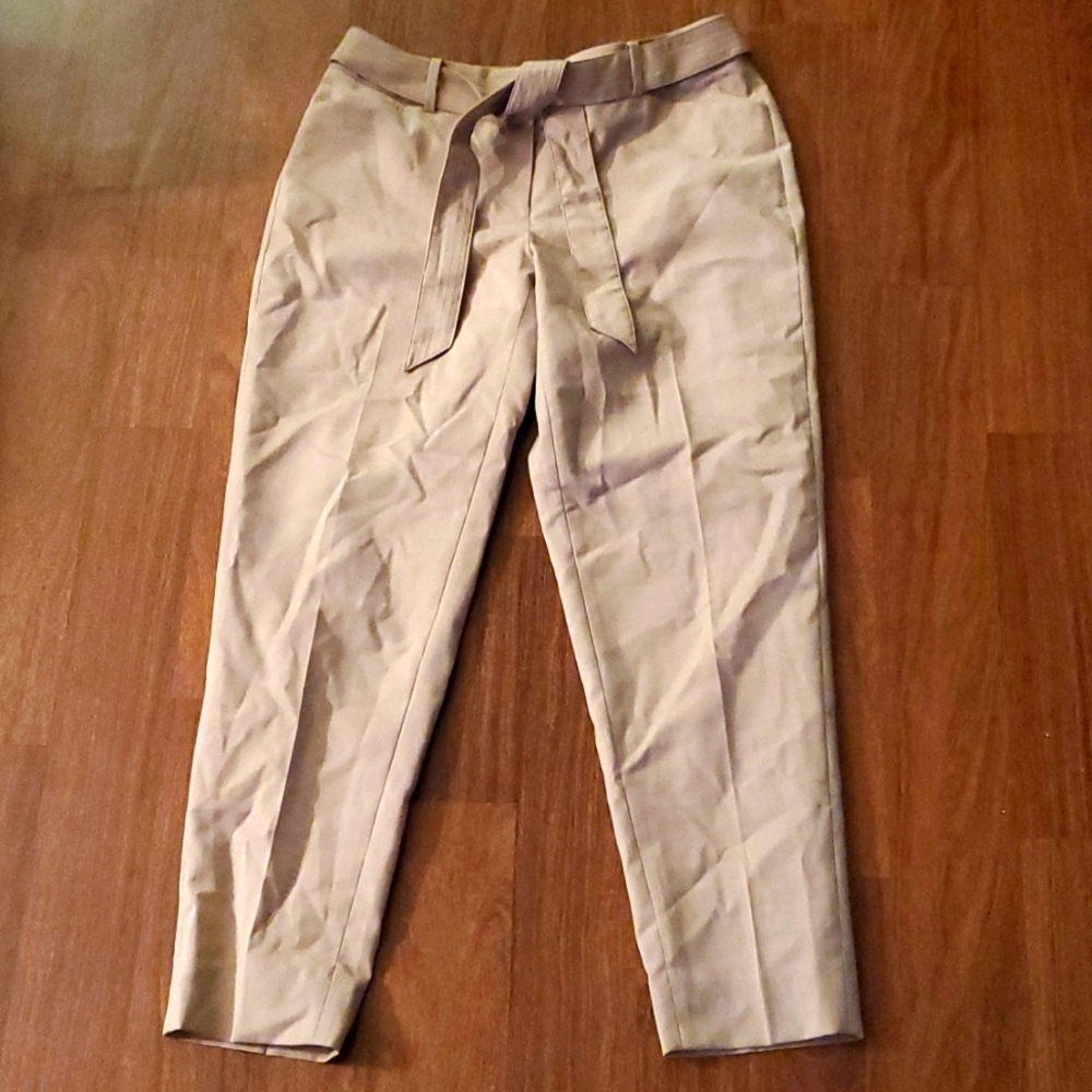 White House Black Market Taper Ankle Women's Tie Front Wool Pants - Size 4R